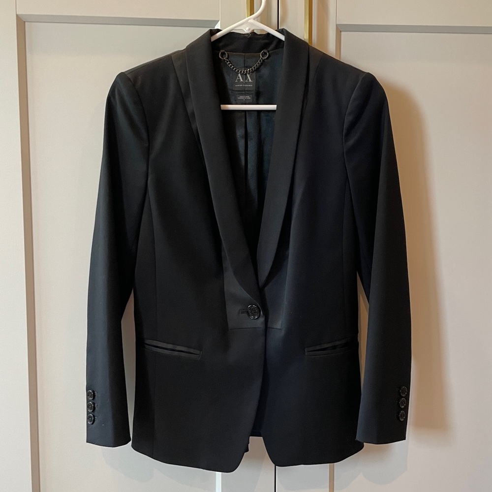 Armani Exchange Contrast Lapel Blazer